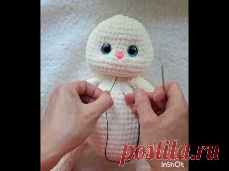 утяжка мордочки зайчика #amigurumi #вязанныеигрушки #handmade