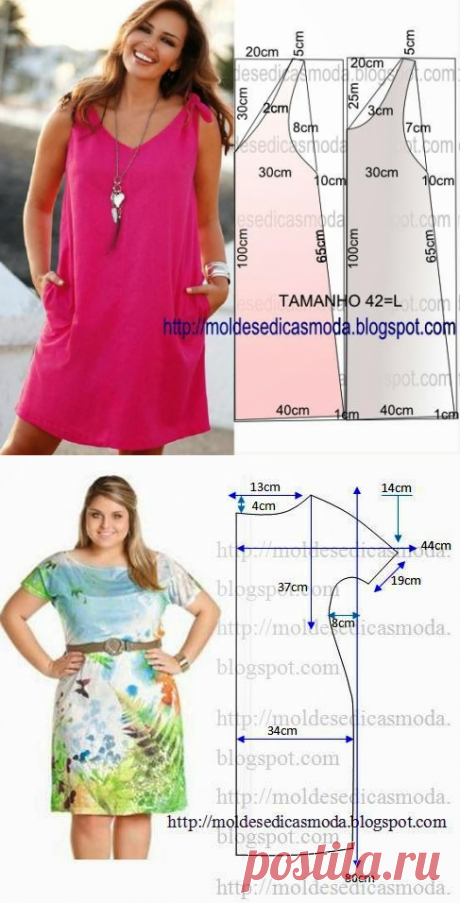 Выкройки летних платьев и сарафанов на полную фигуру.