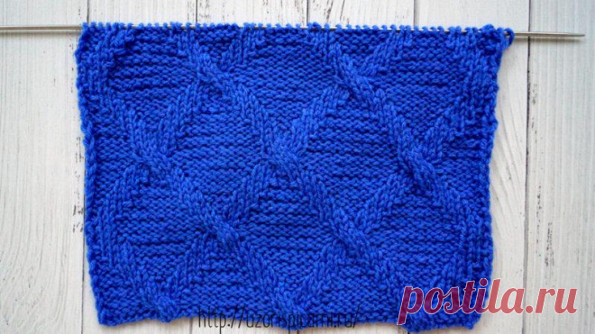 Схема вязания спицами, лицевые и изнаночные, косы №3