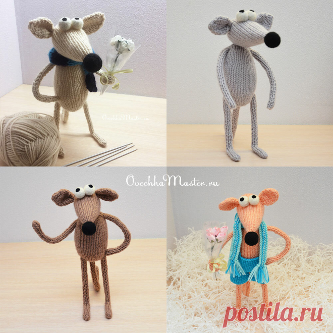 Вязаная крыса (интерьерная игрушка с проволочным каркасом). Пошаговое описание | Рукоделие от OvechkaMaster.ru | Яндекс Дзен