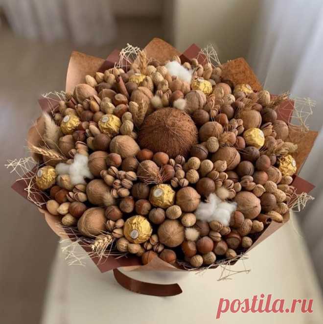Букеты из орехов (79 фото) - пошаговые инструкции создания букетов для мужчин и женщин