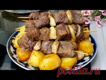 Шашлык Кебаб в казане! Потрясающее Блюда на обед или на ужин! Мясо - 860 гркурдючный жир  - 120 грсоль - 1 ч.ложка перец по вкусу зира - 1 ч.ложка кориандр  - 0.5  ч.ложка куркума  - 1/3 ч ложки масло растительное  - 2 ст. ложки лук репчатый  - 1 штмасло растительное  - 100 млкартофель около  - 1 кгсоль по вкусу приправа к картофелю  - 1 ч.ложка...