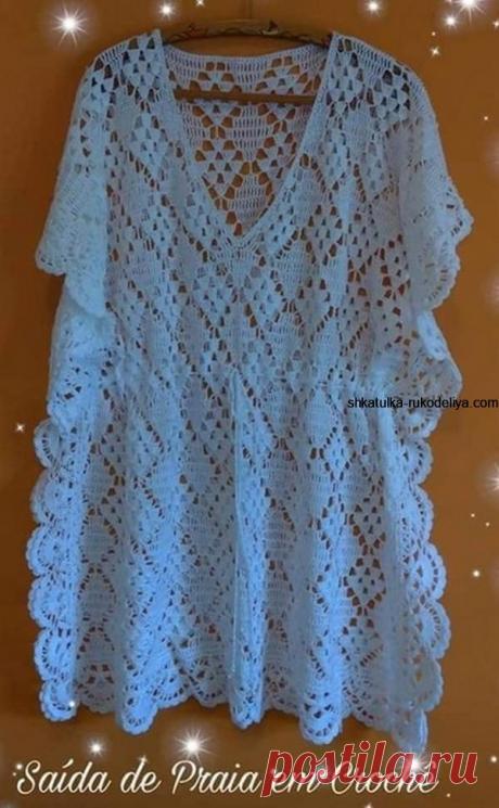 Пляжная туника крючком схемы для женщин новинка на лето