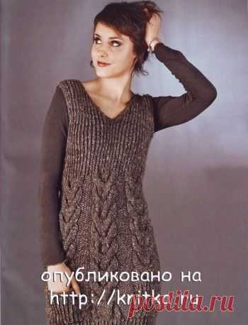 Вязаные платья спицами для женщин. 60 бесплатных схем вязания спицами платья с описанием на Knitka.ru - № 11. knitka.ru - схемы для вязания спицами