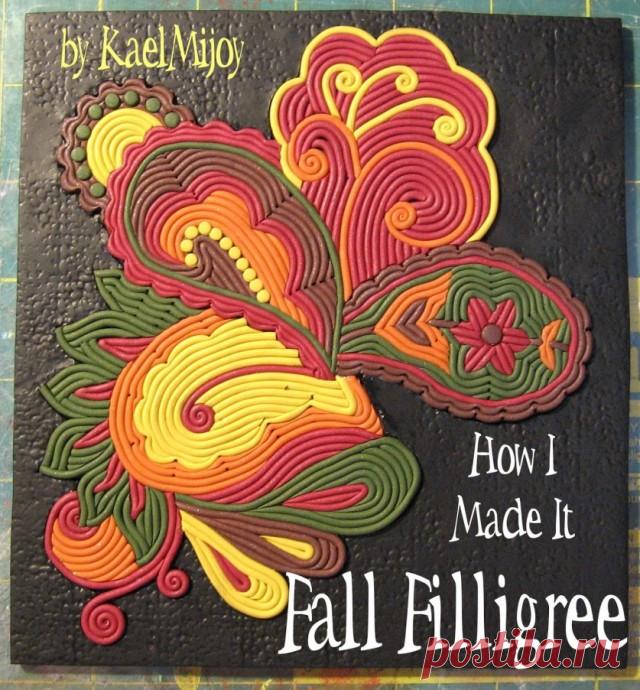 Панно из пластики в жгутовой технике