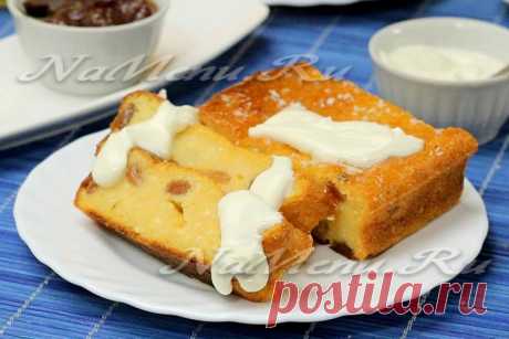 Творожная запеканка с тыквой и изюмом, рецепт с фото