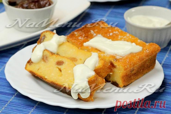 Творожная запеканка с тыквой и изюмом, рецепт с фото