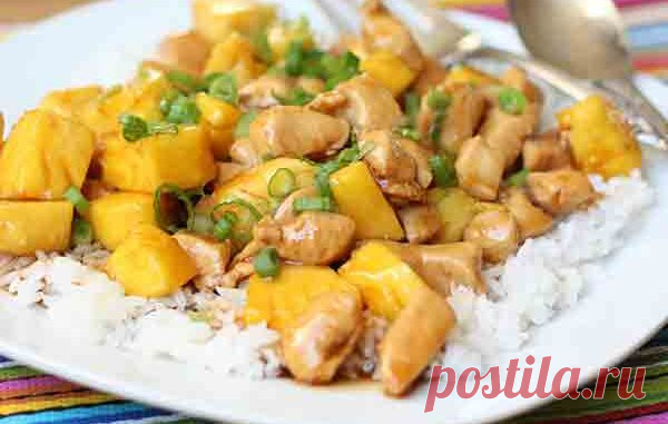 Курица с ананасами - Кулинарные рецепты 