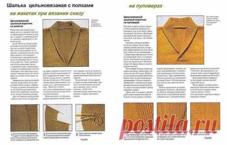 Вязание воротника шалька спицами с описанием