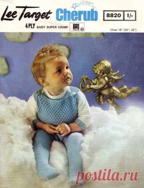 Baby 4ply Dungaree Set 18 to 22 ins -LT 8820 - pdf of of Vintage Knitting Patterns ON SALE - Baby 4ply Dungaree Set 18 to 22 ins -LT 8820 - pdf of of Vintage Knitting Patterns    To help you decide which size to knit, I found this information in a very old baby pattern book; it guideline re weight/age/chest measurement:    AGE CHEST/Pat. Size Weight  Premature 12/14 ins up to 4.5lbs  Birth 16/17 ins 7.5lbs  3 months 18 ins 11.5lbs  6 months 19ins 16lbs  9 months 19.5 ins 1...