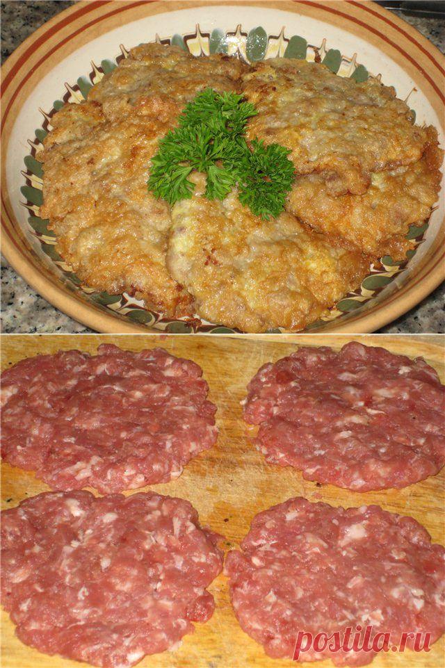 ОТБИВНАЯ ИЗ ФАРША, Есть фарш,но нет мяса.....а так хочется отбивных ....Не беда! :)))) это вполне реально осуществить с данным рецептом!