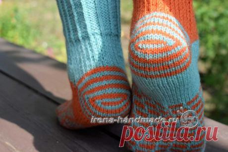 Носки со спиральной пяткой «Кантри» (вязание, схемы и фото) - Irena Handmade