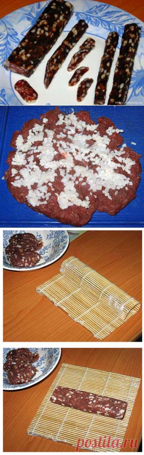 НАТУРАЛЬНАЯ СЫРО-ВЯЛЕНАЯ КОЛБАСА .
