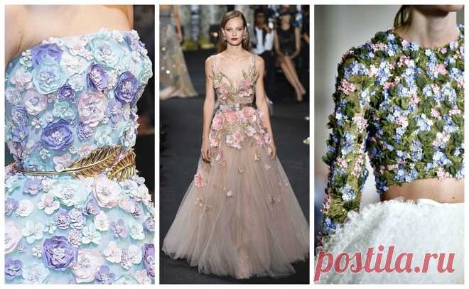 Как украсить платье цветочным декором
