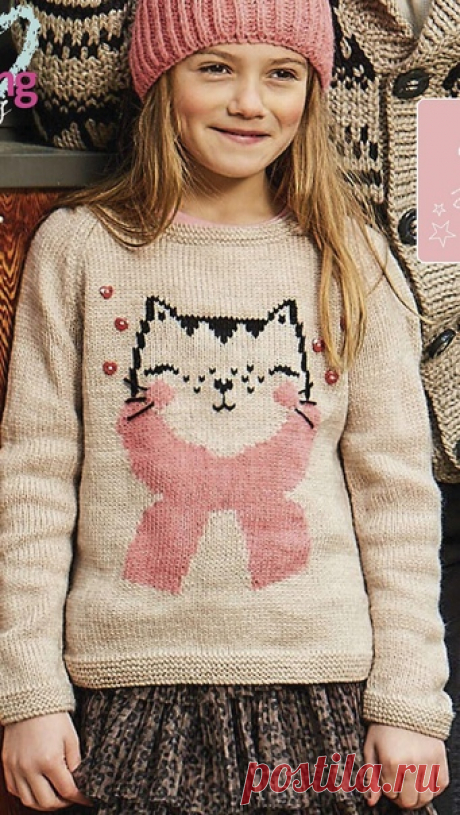 Детский джемпер с кошкой из журнала Simply Knitting №210 2021
#knitting #вязание_спицами #джемпера_спицами #интарсия #жаккард #вяжем_детям