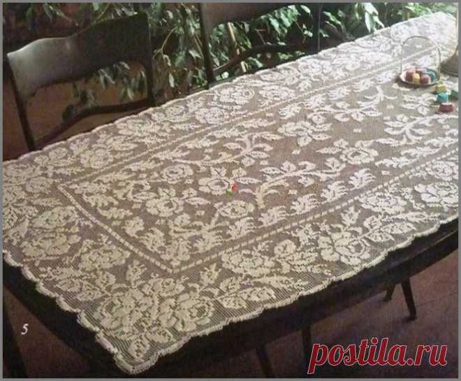 Блог "tgkh". Красивая прямоугольная скатерть вязаная крючком (для столовой, РОЗЫ), Блог пользователя tgkh