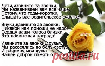 Звоните чаще, пока вам рады, пишите сообщения, пока их ждут...