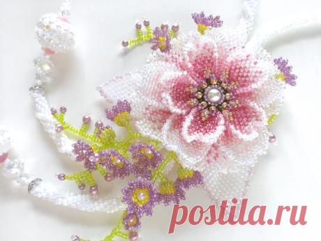 爽やかお花畑ボリュームビーズネックレス／SOLD OUT