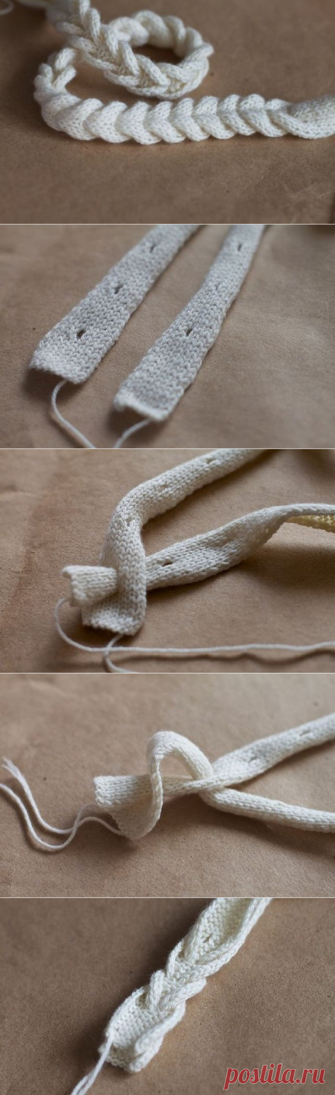 Интересный способ вязаной косички