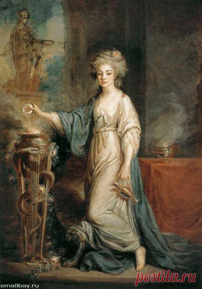 Kauffmann Angelica. Кауфман Ангелика, картины и биография →

Живопись эпохи рококо и неоклассицизма
Картина швейцарского мастера живописи неоклассицизма Ангелики Кауфман «Юная весталка». Размер картины 60 x 41 см, холст, масло. Весталки — жрицы богини Весты, которых первоначально было четыре, а затем (со времени Тарквиния Приска или Сервия Туллия) — шесть. Веста (Vesta) в Италии, Гестия в Греции — считалась богиней-покровительницей семейного очага и жертвенного огня. Весталки избирались цар..