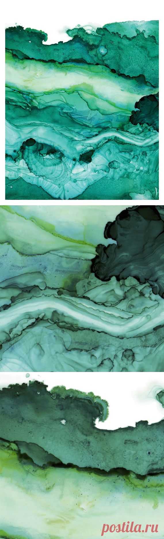 Минимального тока Изумрудный чернил: Печать Ocean Art Surf от versoPRINTS