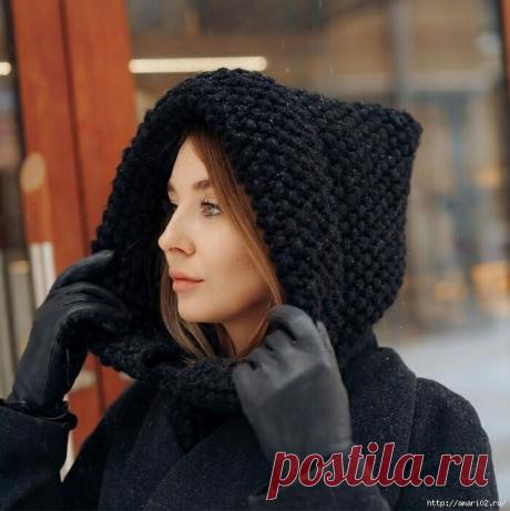 Капор спицами. / knittingideas.ru