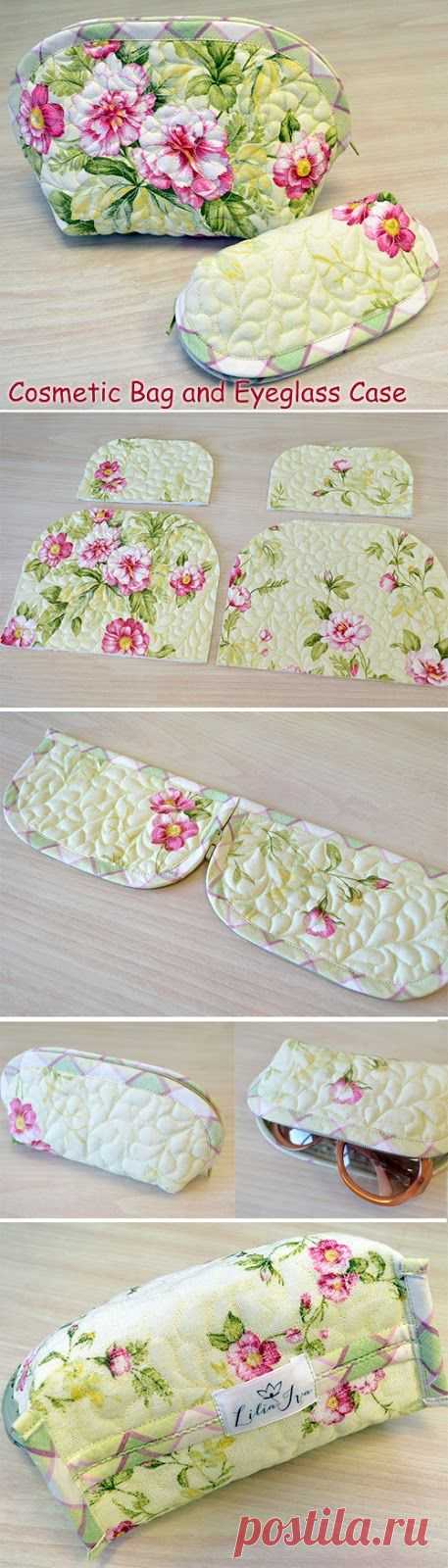 Cosmetic Bag and Eyeglass Case. DIY step-by-step tutorial.
Шьем комплект: косметичка и очечник.  http://www.handmadiya.com/2015/09/cosmetic-bag-and-eyeglass-case.html