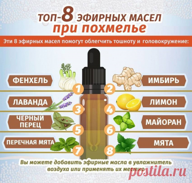 Топ-8 эфирных масел при похмелье