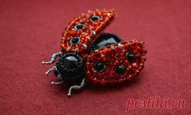 Божья коровка из бисера [Схема для начинающих] (8 видео) | Творчество | Domigolki.ru