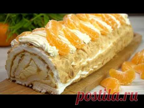 ВКУСНЕЙШАЯ Выпечка &quot;на скорую руку&quot; к новогоднему столу Мандариновый рулет