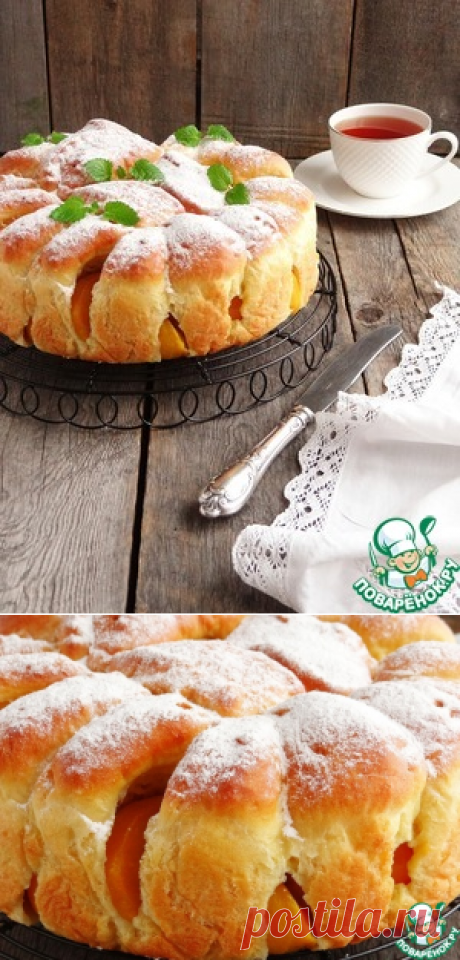 Пирог с персиками