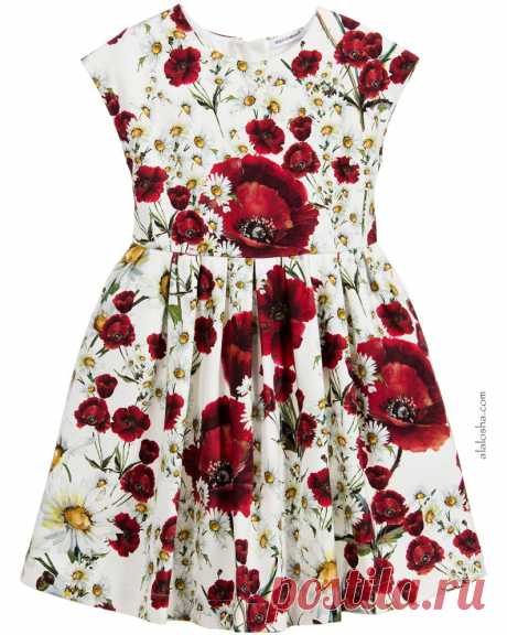 ALALOSHA: VOGUE ENFANTS: Иметь в день: Мак и ромашка печати креп платье от Dolce & Gabbana для маленьких девочек