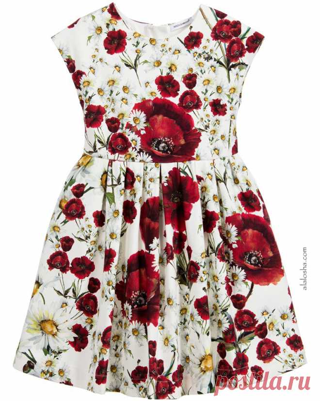 ALALOSHA: VOGUE ENFANTS: Иметь в день: Мак и ромашка печати креп платье от Dolce & Gabbana для маленьких девочек