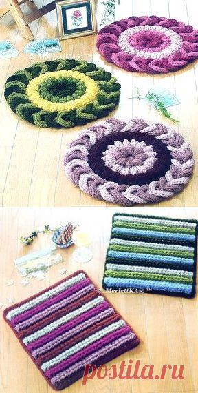 Вязание крючком - коврики ~ подушки