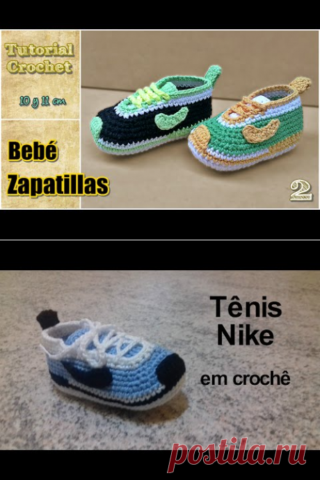 Zapatitos para bebé a crochet, talle 10 y 11 cm - Paso a paso - 2de2 - YouTube