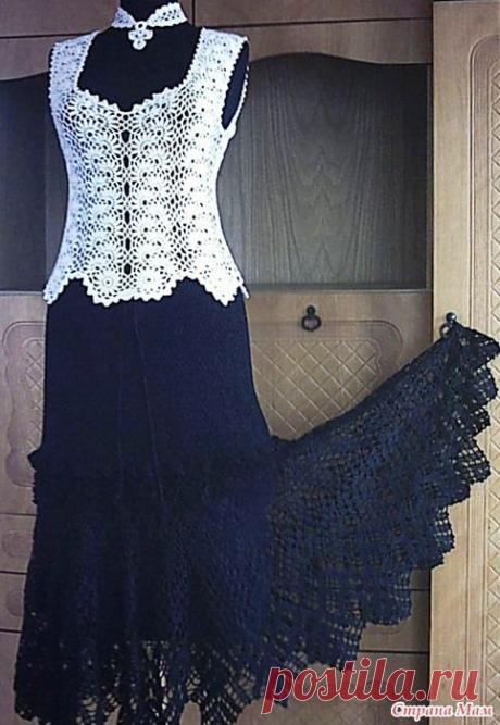 Черная юбка с широкой каймой и кофточка &quot;Соблазн&quot;