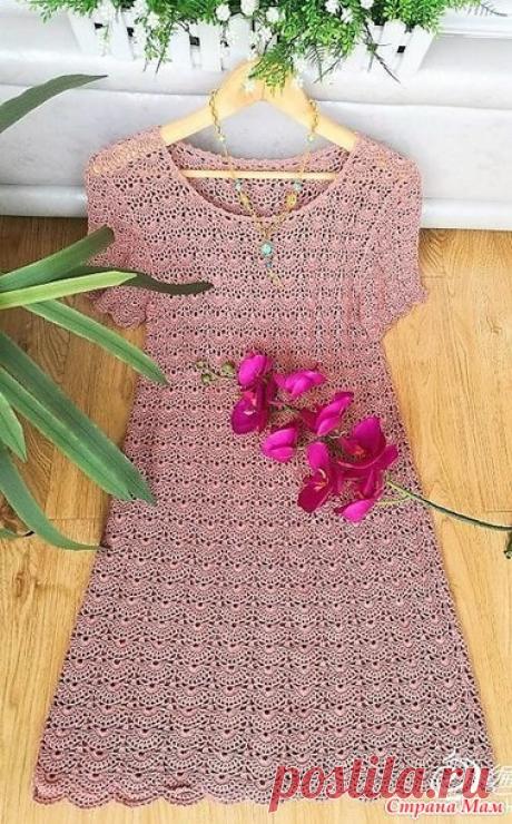 .«Баттерфляй». Розовое ажурное платье. - Все в ажуре... (вязание крючком) - Страна Мам
