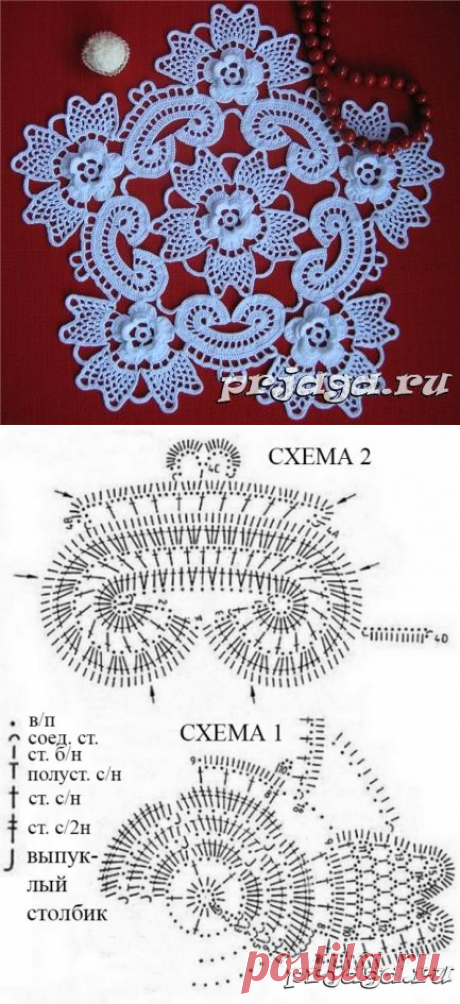 Техника ирландского вязания салфетки
Knitting pattern, вязание спицами