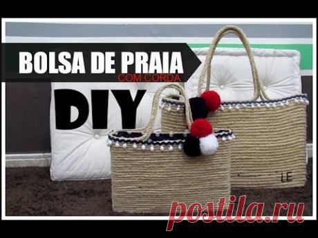 DIY | BOLSA DE PRAIA COM  CORDA | LETICIA ARTES