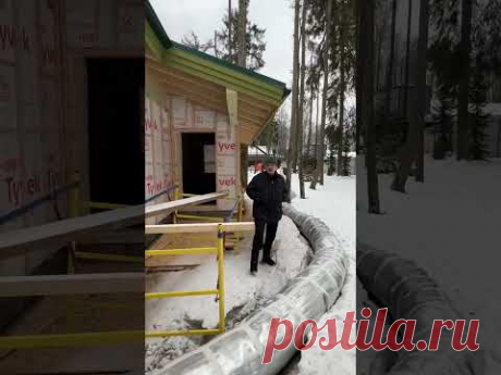 #shorts ПАЛЕКС дома из клееного бруса рассказывает про отопление бани во время отделки