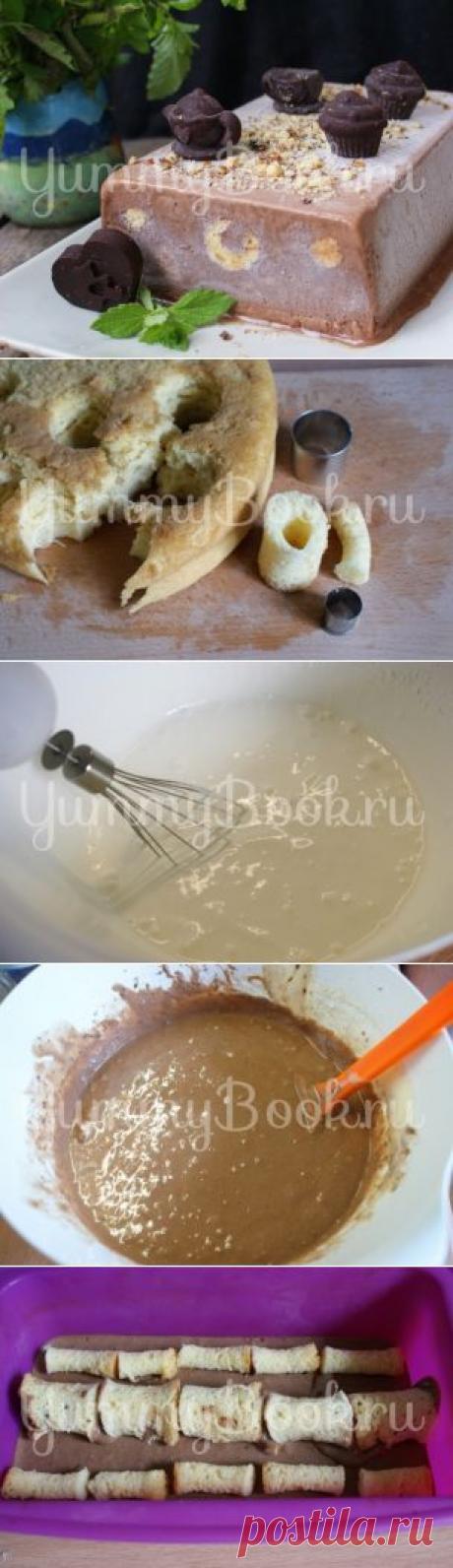Шоколадный семифредо с бисквитом - пошаговый рецепт с фото