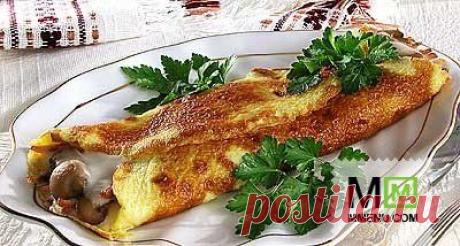 Омлет с куриным мясом и грибами - кулинарный рецепт. Миллион Меню