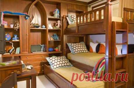 Детская комната с двухъярусной кроватью - фотографии интерьеров