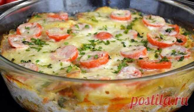 Запеканка картофельная с фаршем и овощами