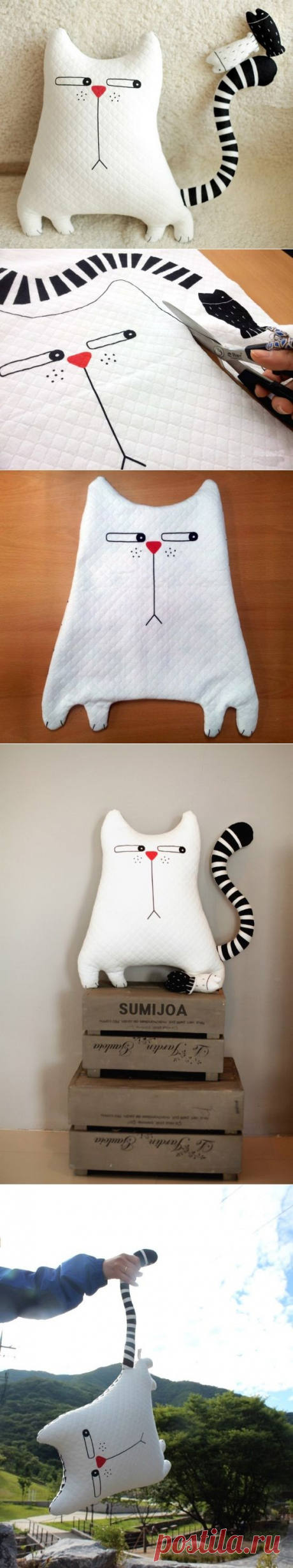 Stuffed Cat Pillow Tutorial. Кот-подушка