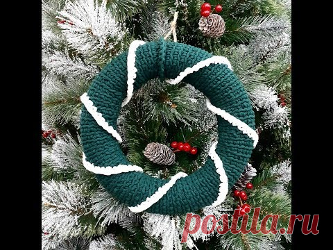 Венок крючком из трикотажной пряжи для начинающих