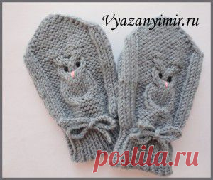 Детские варежки с узором "Совы". | Вязаный Мир. Knit World.