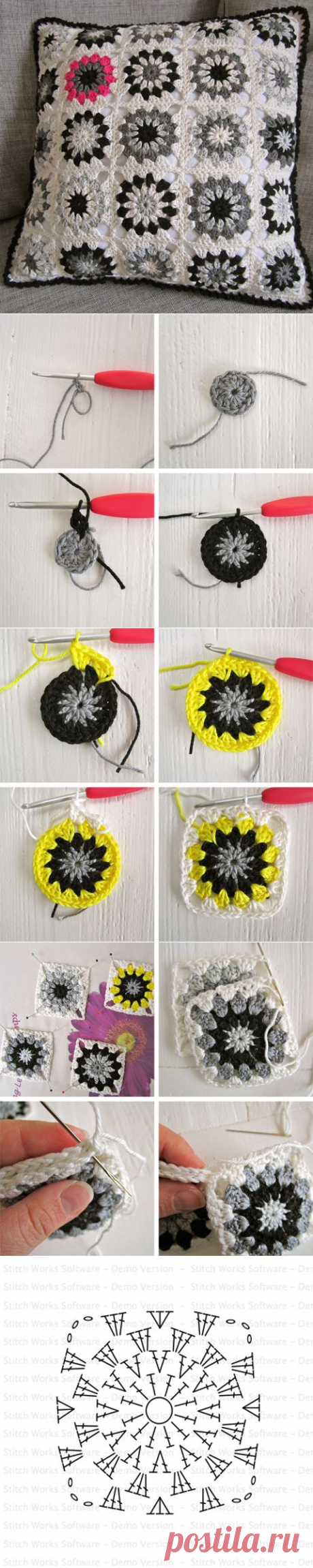 Color 'n Cream Crochet and Dream: Tutorial Flower Square V