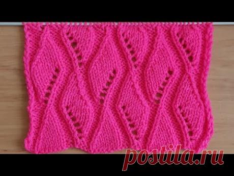 Красивый узор спицами для джемпера, платья, туники, маечки.