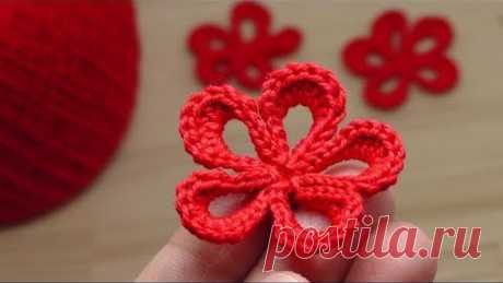 ЦВЕТОК крючком - урок вязания для начинающих - Lesson crochet flowers